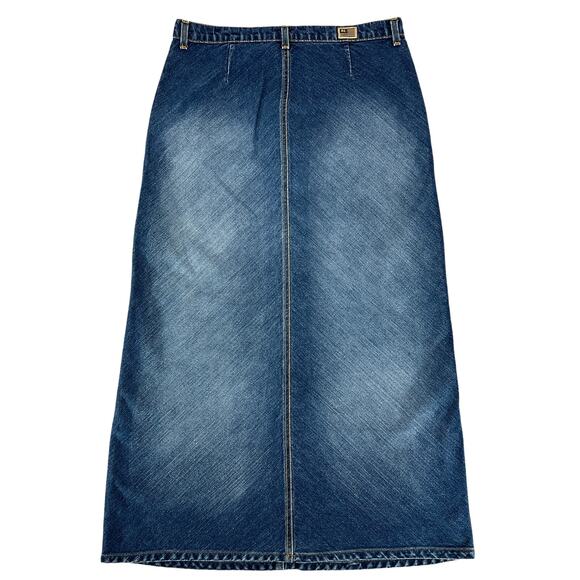 Y2K Polo Ralph Lauren Denim Maxi Jean Skirt 10 Grunge Modest Western Prairie VTG - Picture 2 of 12